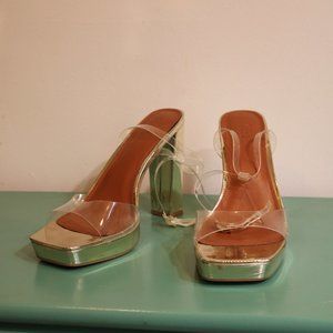 Gold platform sandals